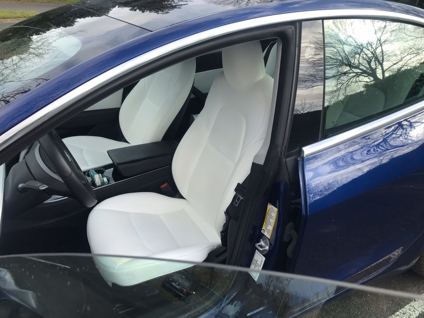 tesla Model 3 SR+ bleu/blanc